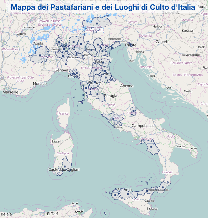 La Mappa dei Pastafariani d'Italia