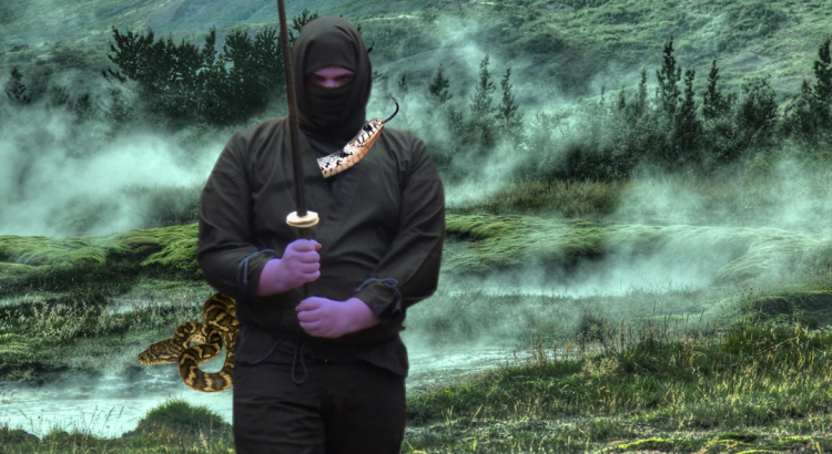 zombie ninja pieno di serpenti